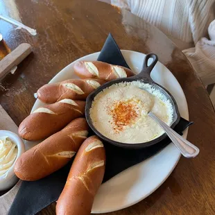 Pretzel with beer cheese