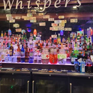 Bar liqour selection