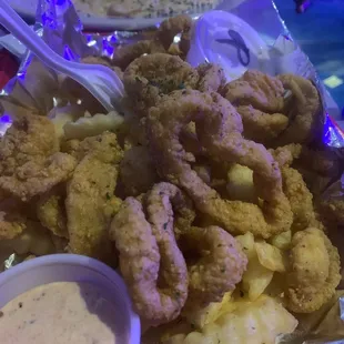 Calamari with fries