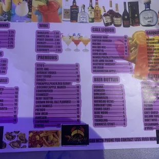 Drink menu