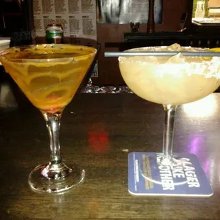 Caramel apple martini and perfect Margarita