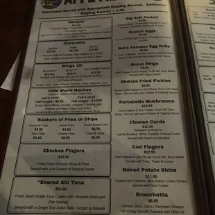 the menu
