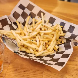 a basket of french fries