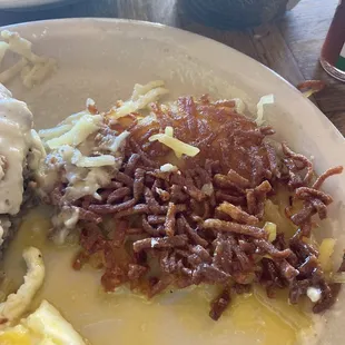 Burnt hash browns.  You couldn't eat them.