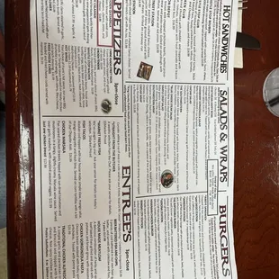 Their menu as of January 15th, 2023