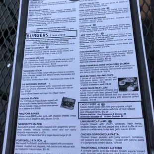 Their menu as of July 10th, 2021.