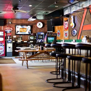 the inside of a restaurant