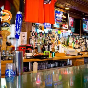 a bar with a lot of beer