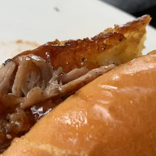 Bread for he BBQ sandwich was toasted which helps keep it from becoming a soggy mess