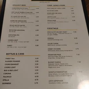 the menu