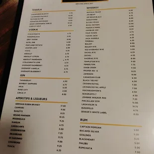 the menu