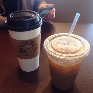 Cinnamon roll iced latte and salted caramel latte