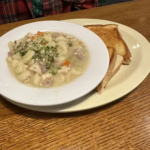 Chicken Rival Soup and Grilled Cheese