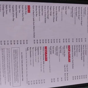 menu