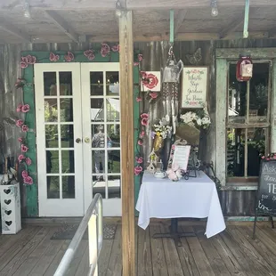 Outside the tea room