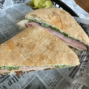 Turkey, Ham and Cheese w/crumbled Bacon Club