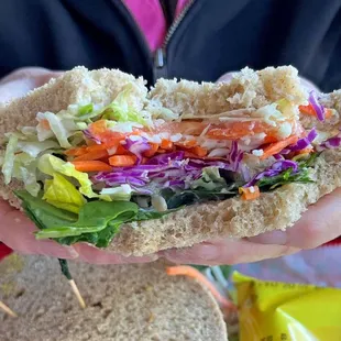 Roadhouse veggie sandwich up close