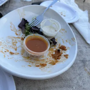 The empty plate of cauliflower cause it was so good five out five