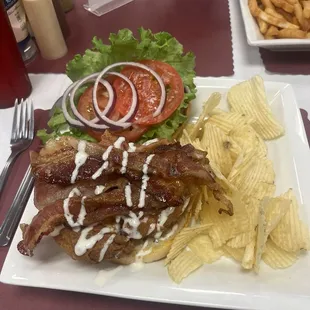 Fried chicken and bacon club