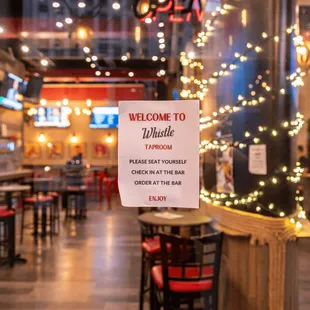 Help yourself to a table, order at the bar, feel free to move about the taproom.