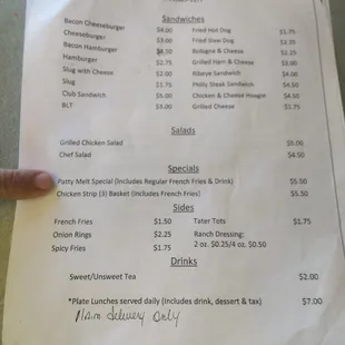 Patty Melt Special (includes reg. Fries &amp; drink) $5.50