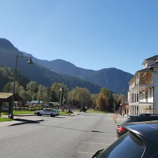 View of town from front of restaurant.