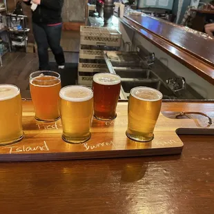 Flight of five on a paddle. Yum.