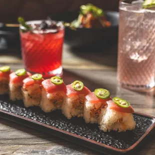 Sushi + signature cocktails