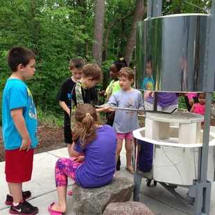 Outdoor Raku Kiln may be used by all ages during the summer