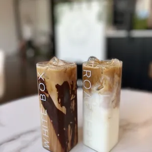 Iced mocha and iced latte