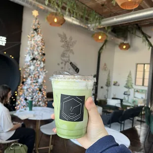 Shortbread(?) Matcha latte