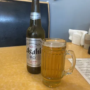 Chilled glass and large size Asahi super dry! What a treat