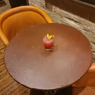 The Prickly Pear Margarita. All alone.