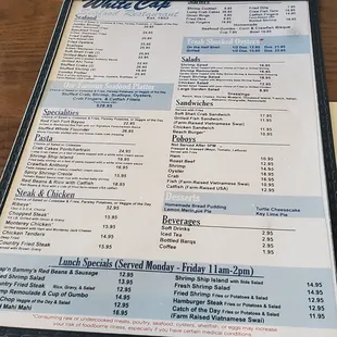 the menu