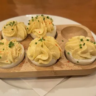 The deviled eggs, minus one