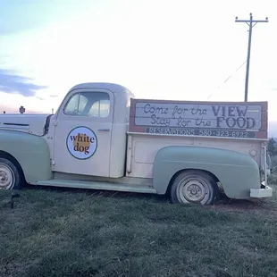 Truck at the entrance.