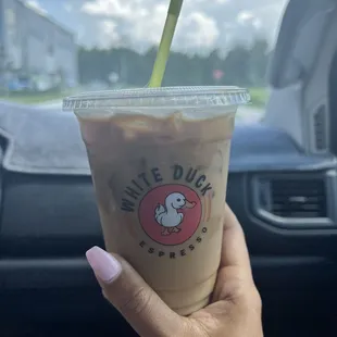 White mocha latte with skim milk