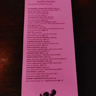 menu
