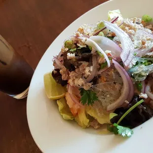 This place is always a good choice for lunch. Silver Noodle Salad today.