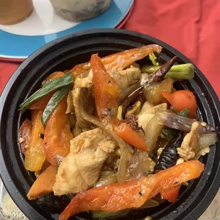 Cashew chicken with no cashew and my husband said it's was grossest ever :(