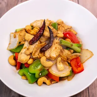 a plate of stir fried vegetables