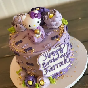 My beautiful lavender purple themed birthday cake