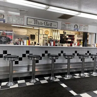 black and white checkered floor