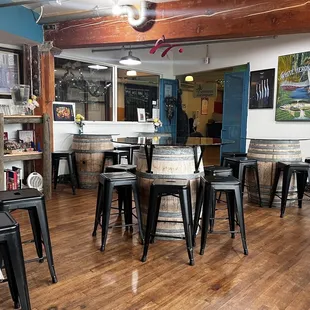 bar with wooden floors