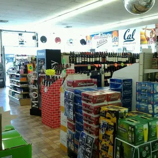 the inside of a liquor store