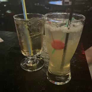 two drinks on a bar