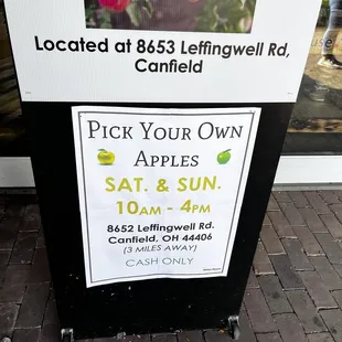 Pick your own apples at different location.