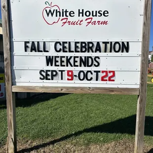 sign for fall celebration