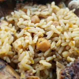 The rice and peas lacks any depth of flavor