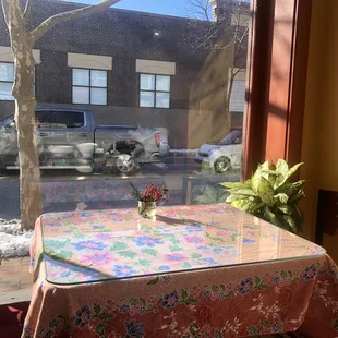 a table and chairs